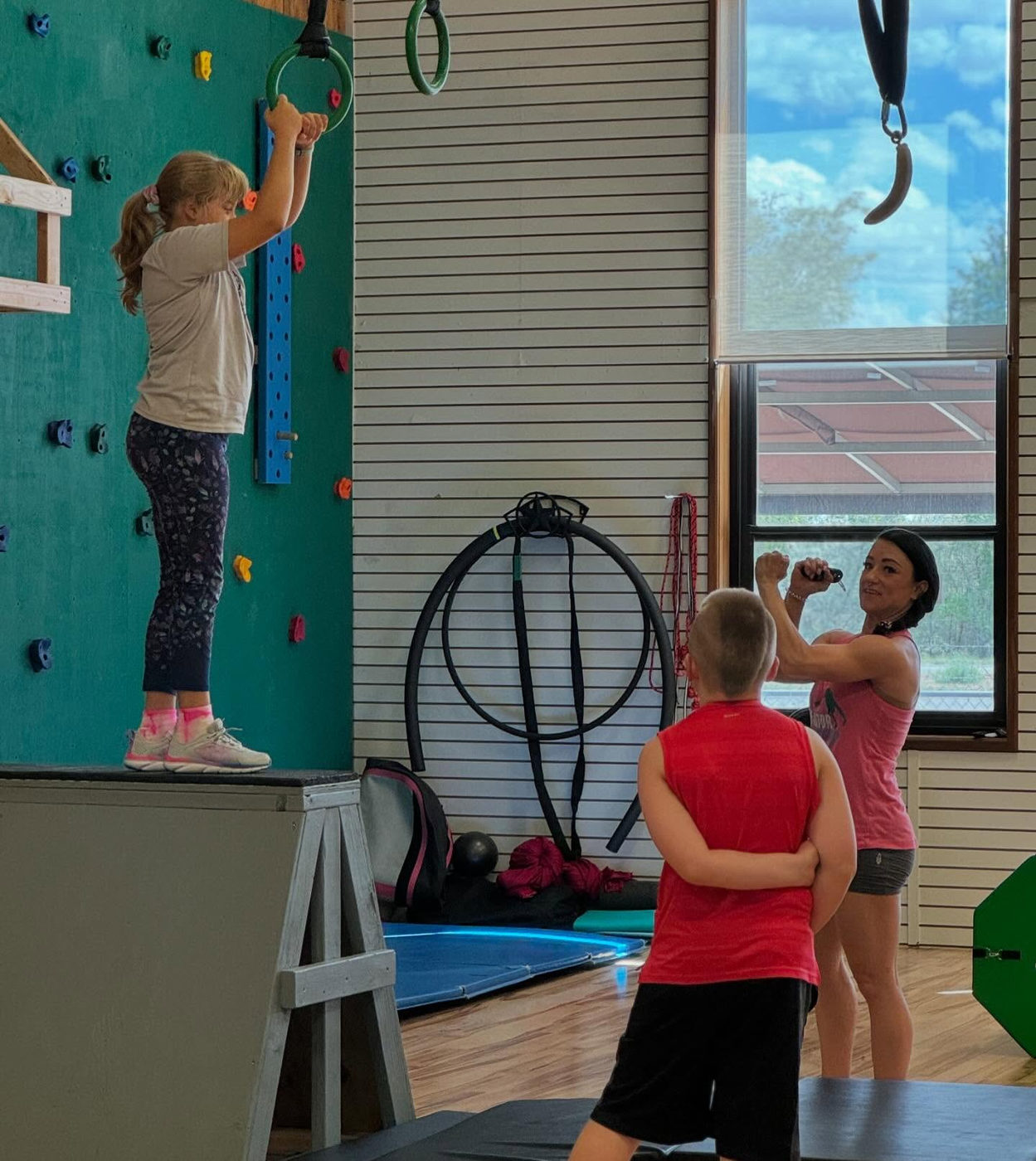 A student taking part in the Reverent Rhythms ninja program